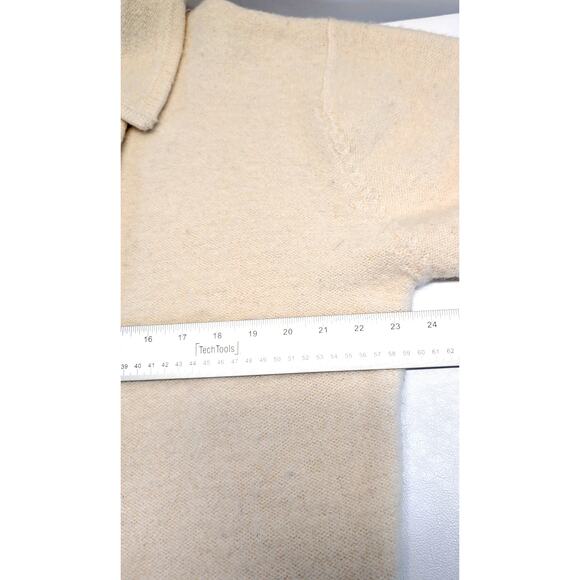 Rosanna 100% Wool Cream Double Breasted Button Cardigan Sweater Large Preppy - Picture 5 of 8